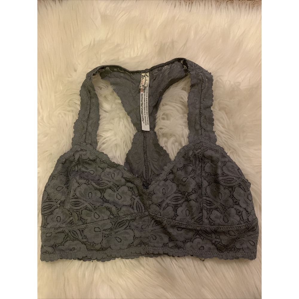 free people intimately Small Sexy Racerback Unlined Bralette Grayish Floral Patt
